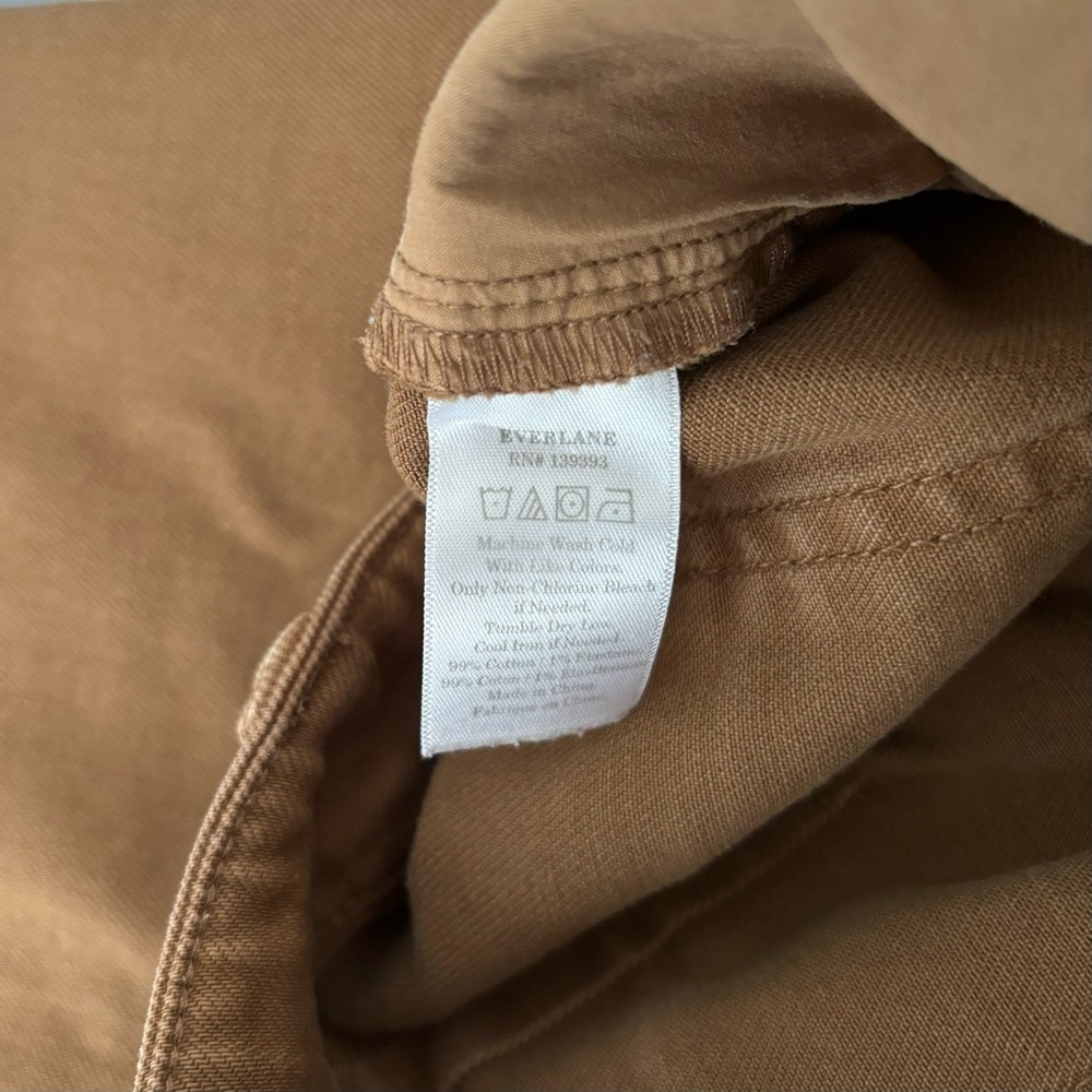 Everlane Straight-Leg Crop Barrel Jean Light Brown Mustard Carpenter Size 6 - Picture 4 of 6